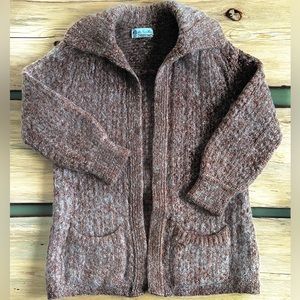 Vintage Mr. Poodle 100% Virgin Wool Pocketed Open Front Cardigan